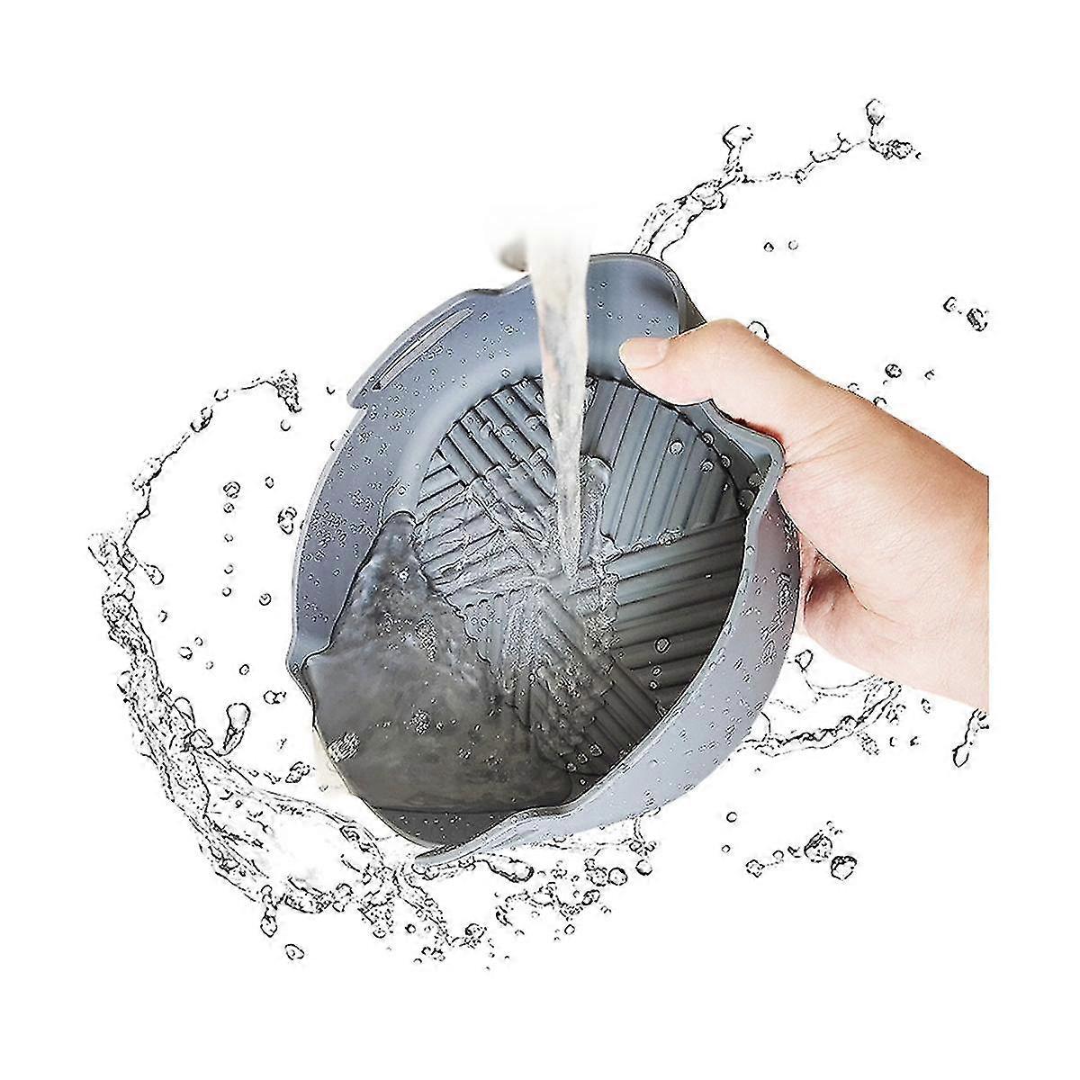 Reusable Silicone Basket Square Pot Tray Heat Resistant Food Baking For Airfryer Accessories E