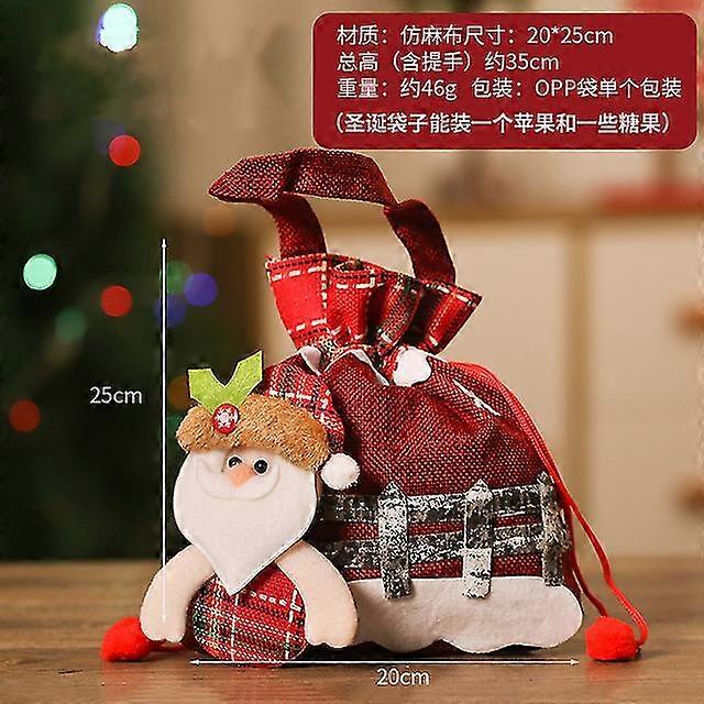 Hediye Çantası Elma Çantası Peluş Noel Baba Kardan Adam Elk Ayı Noel Hediyesi Şeker Çantası 2024 Yeni Yıl Mutlu Hediye Sahipleri