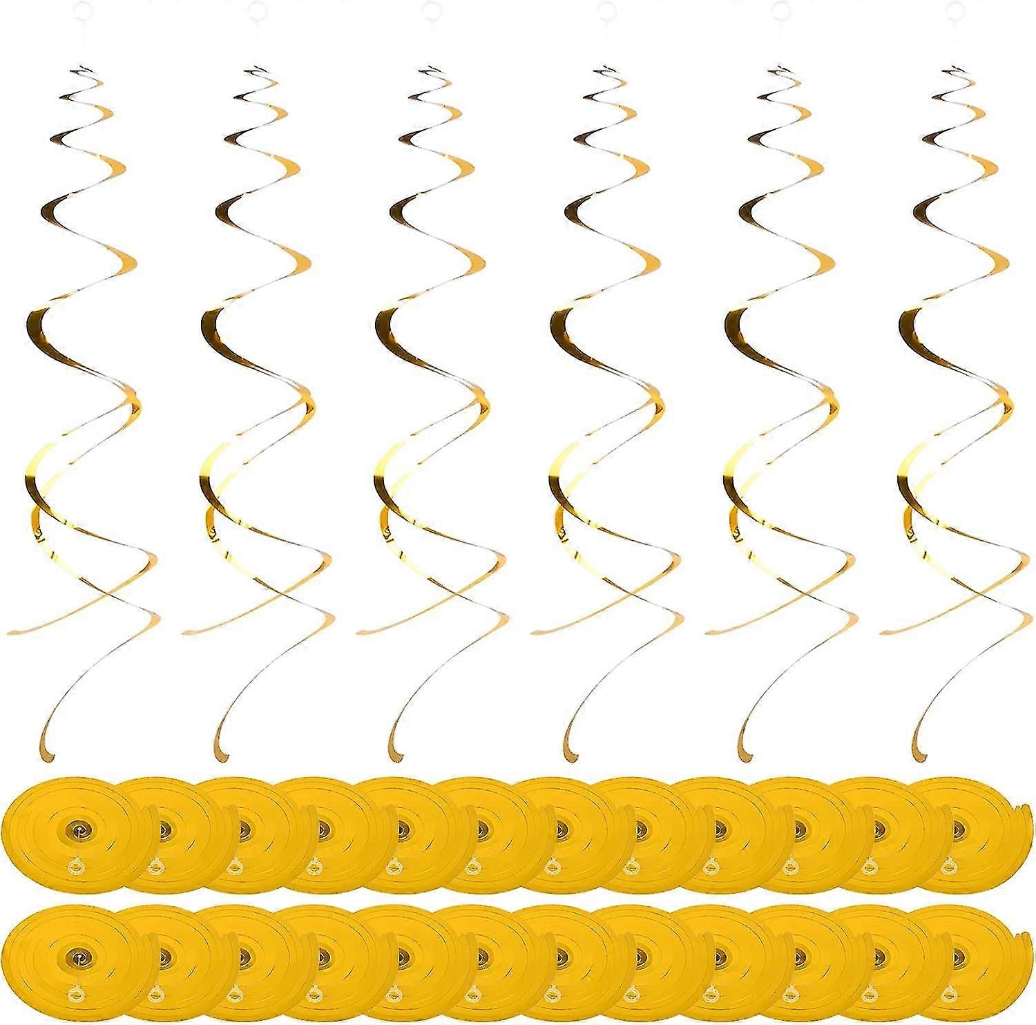 30 Party Foil Swirl Decorations (gold)