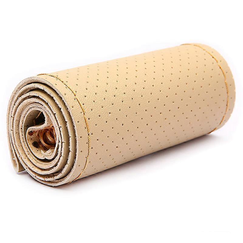 Non-Slip Soft Artificial Leather 38cm Car Steering Wheel Cover With Needles and Thread Braid On Steering-Wheel Car Accessories