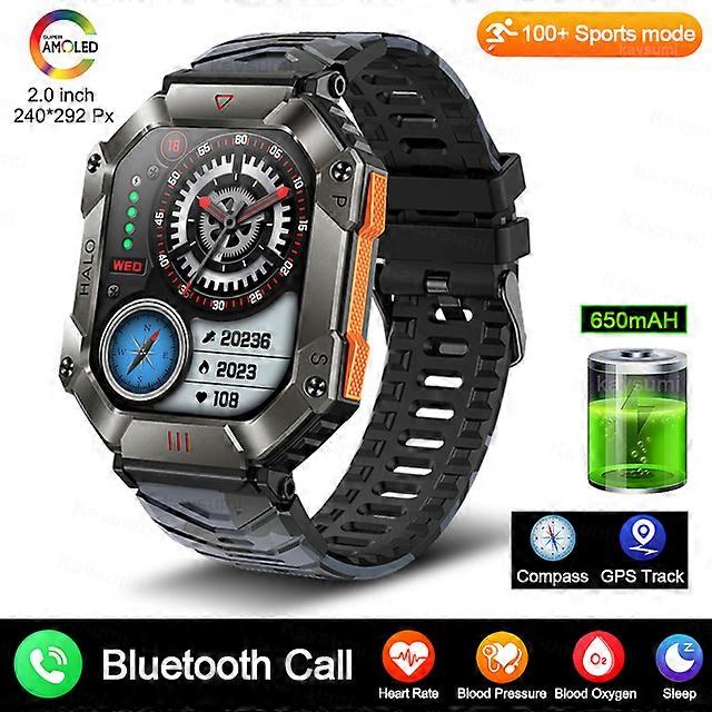 2023 New Full Touch Screen Military Smart Watch For Android Ftiness Watch Waterproof 650mAh Battery Bluetooth Smartwatch