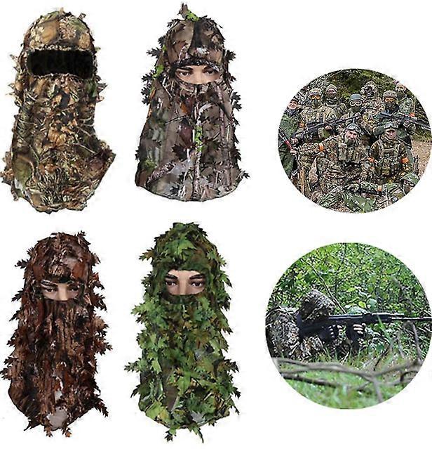 Kamouflage hatt ansikte mask blad huvudbonad Taktisk jakt huvudbonad 3d Cs träningsmössa