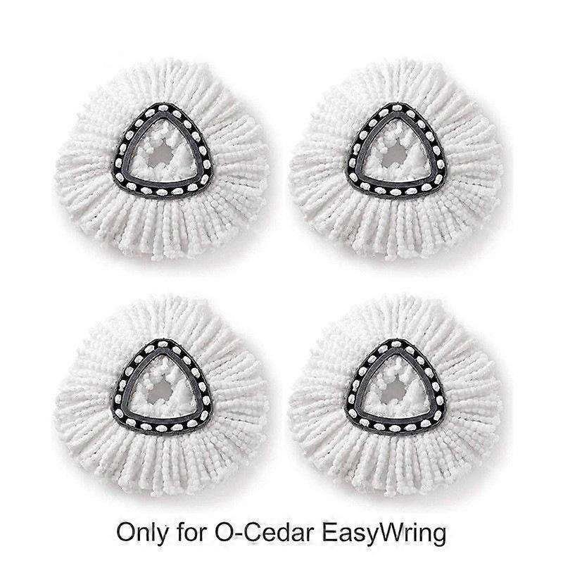 Mop Replacement Heads 4-Pack, Microfiber Mop Replacement Heads, 2-in-1 EasyWring & Clean Mop Replacement Heads, 360 Degree Mop Head, Compatible with T