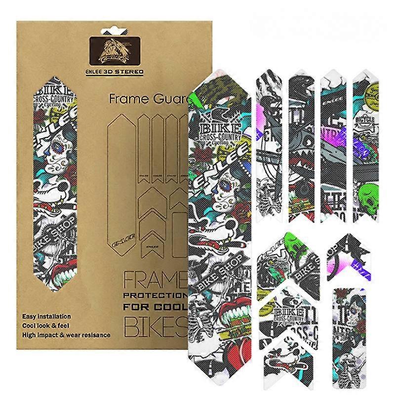 1 set of bicycle 3D film decorative sticker with protective film of mountain highway frame on the front fork (graffiti frame)