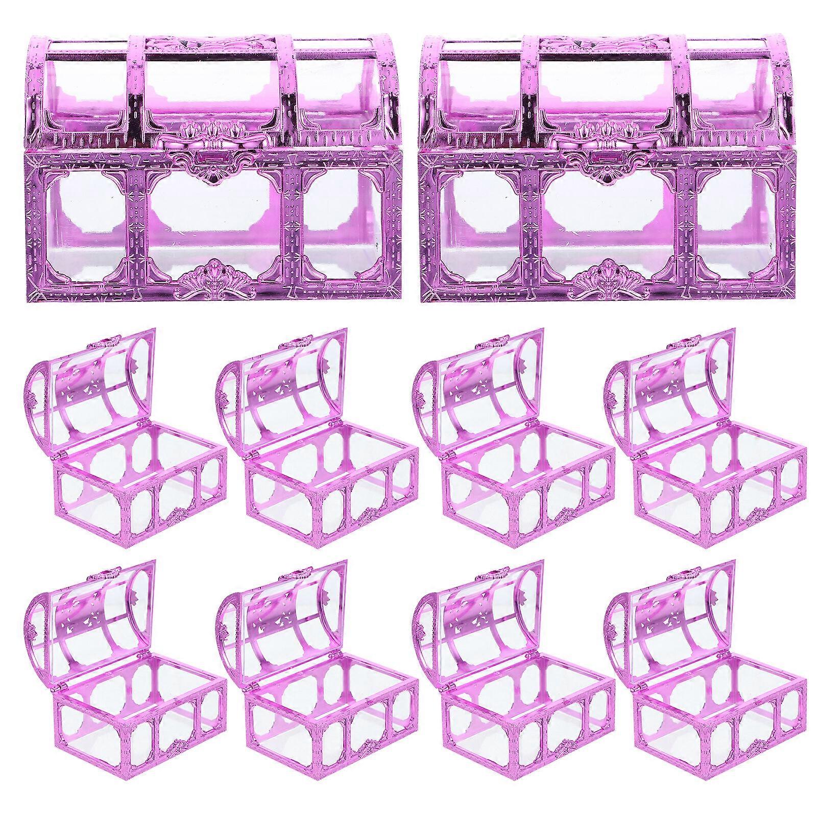 12pcs Clear Candy Boxes Wedding Candy Packing Boxes Gift Boxes Kid Treasure Chest Boxes