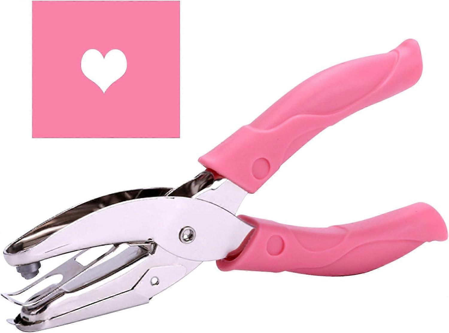 1/4 Inch Small Paper Punchers Mini Tiny Heart Shaped Hole Paper Punch Puncher with Pink Soft Ha