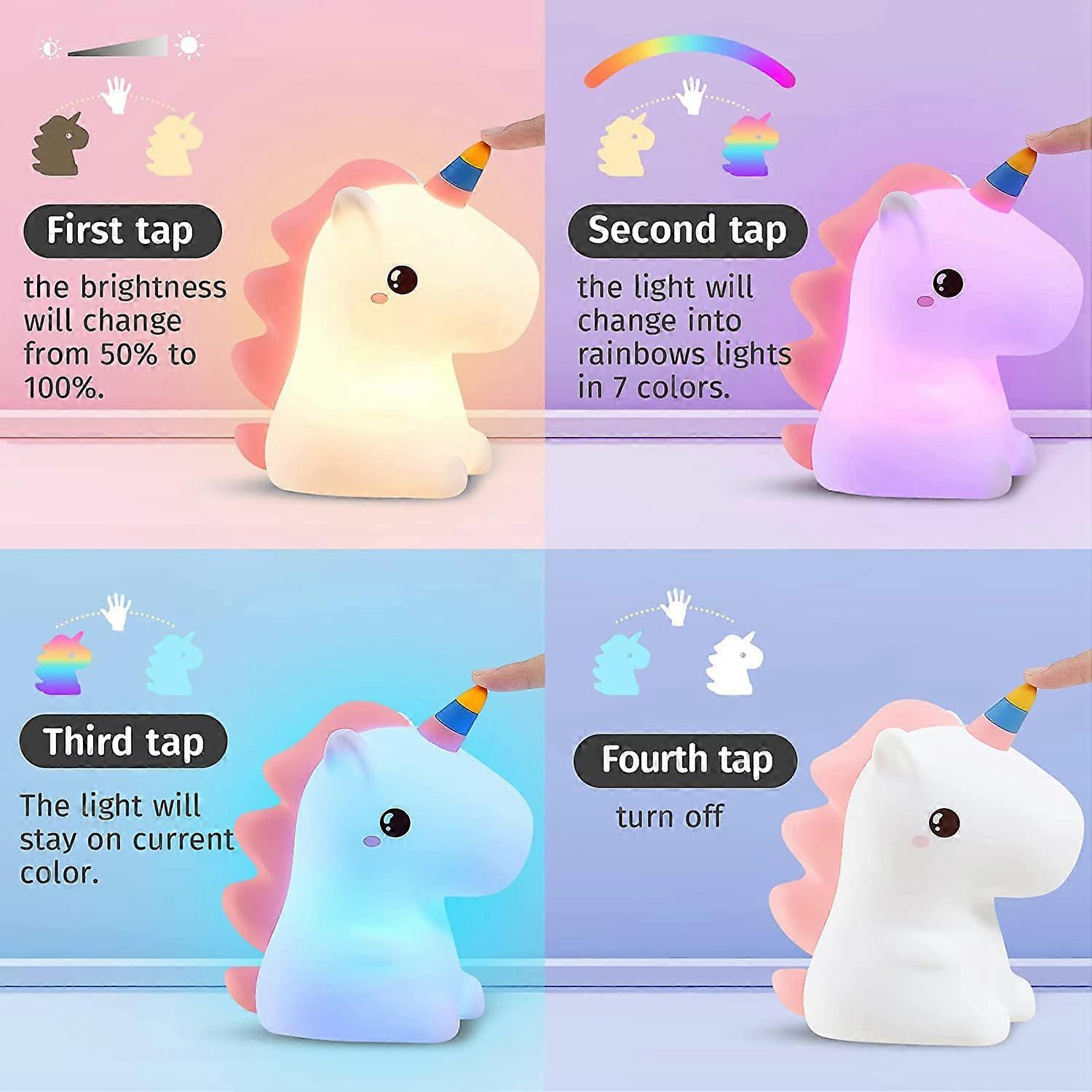 Unicorn Night Lights for Girls Bedroom,16 Color Changing Cute