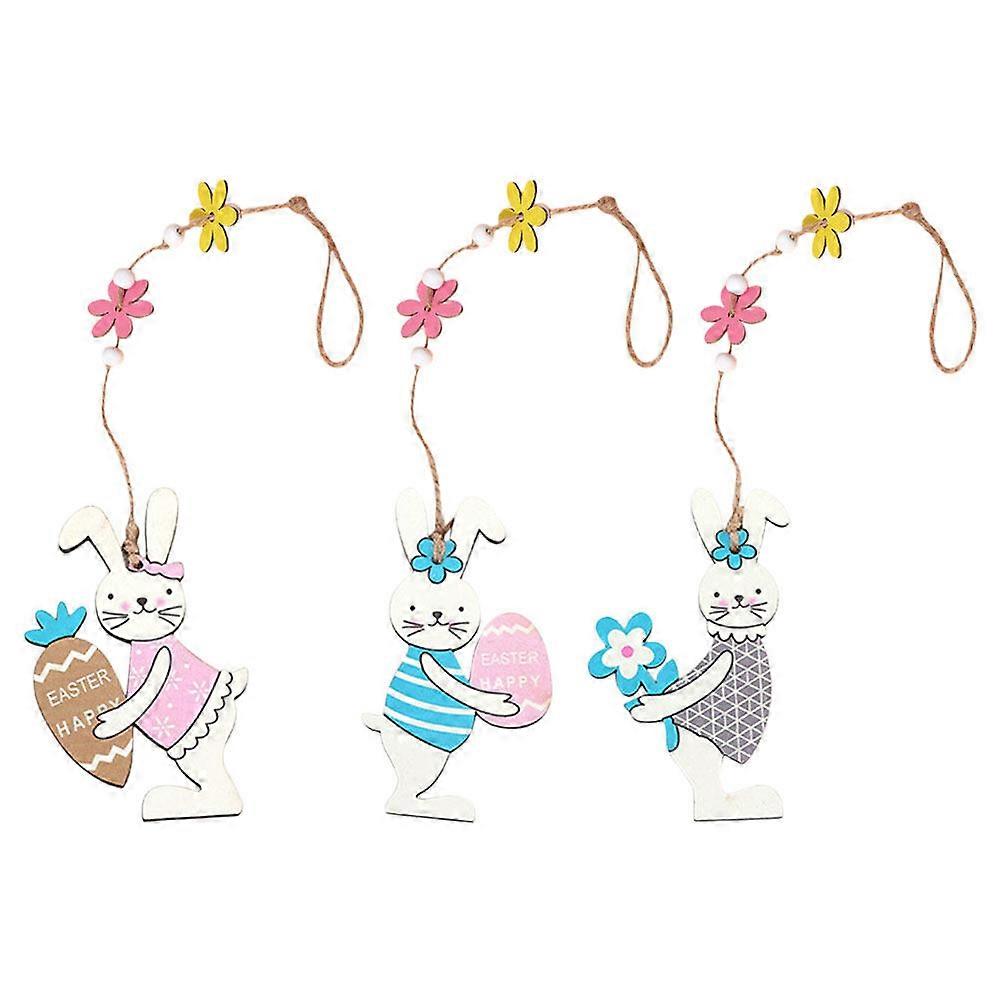 3pcs Easter Rabbit Hanging Ornament Easter Bunny Rabbit Hanging Decorations Easter Party Favors