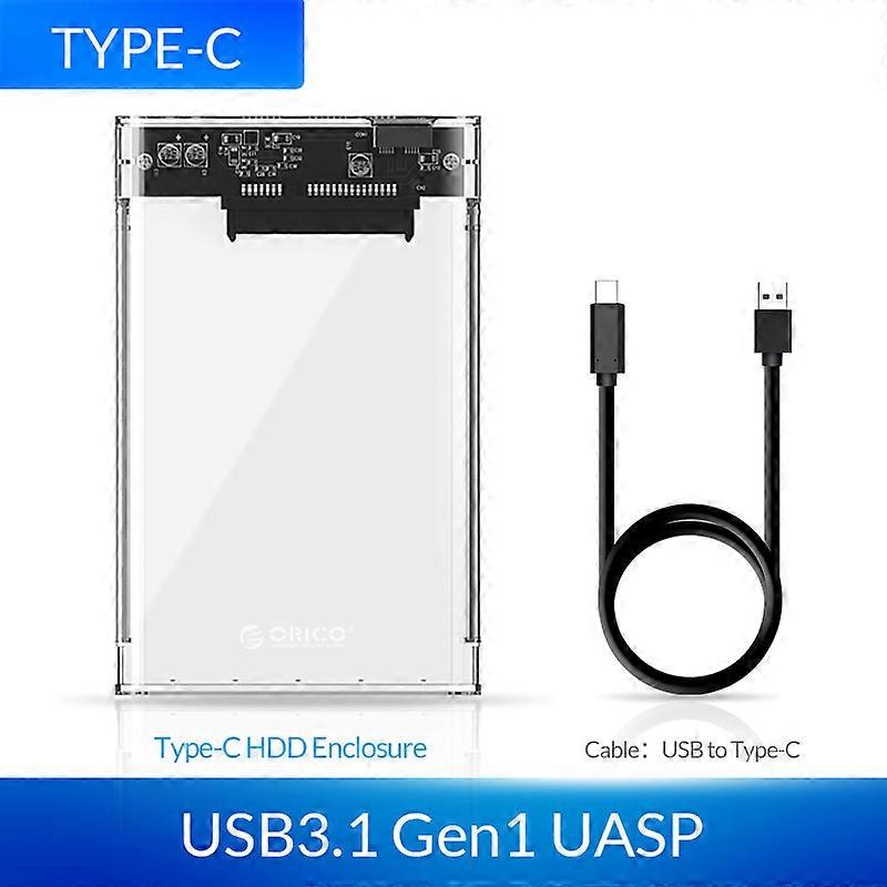 ORICO 2.5'' Transparent HDD Case SATA to USB 3.1 Gen2 10Gbps External Hard Drive Case HDD Enclosure SSD Disk Case Support UASP