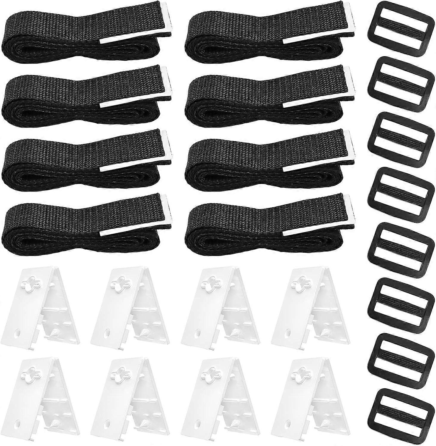 Solar Pool Tarpaulin Fixing Kit, Solar Cover Straps Kit for Universal Buried Pool Including 8 Nylon Straps