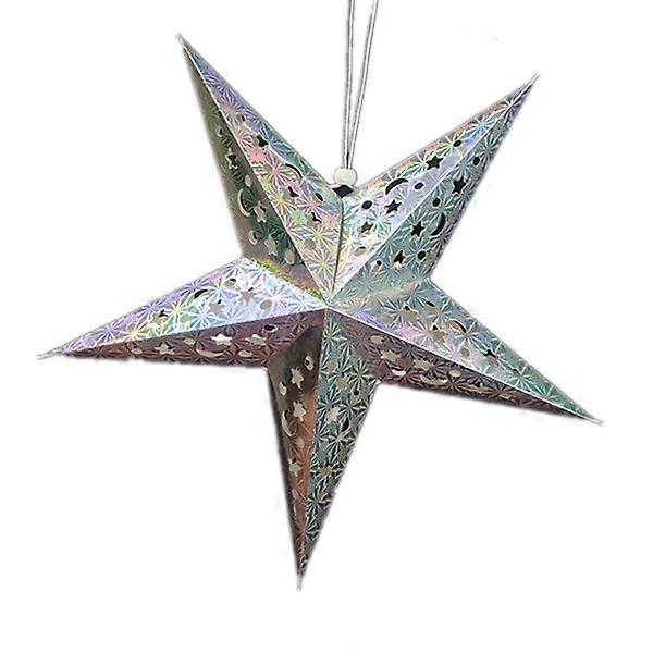 45cm Three-dimensional   Pentagram Ceiling Medallion Christmas Decoration (Silver)