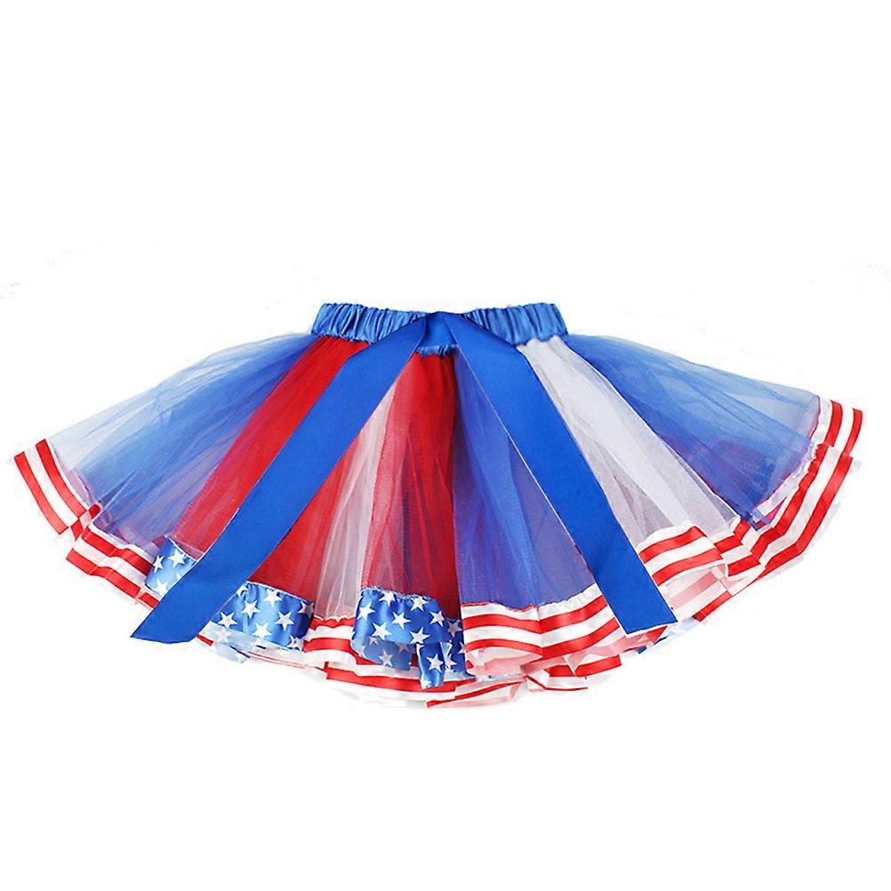 1 Pc Drapeau Imprimé Maille Jupe Mode Femmes Robe Taille Élastique Robe De Soirée pour Jour De L’indépendance Taille M (Coloré)