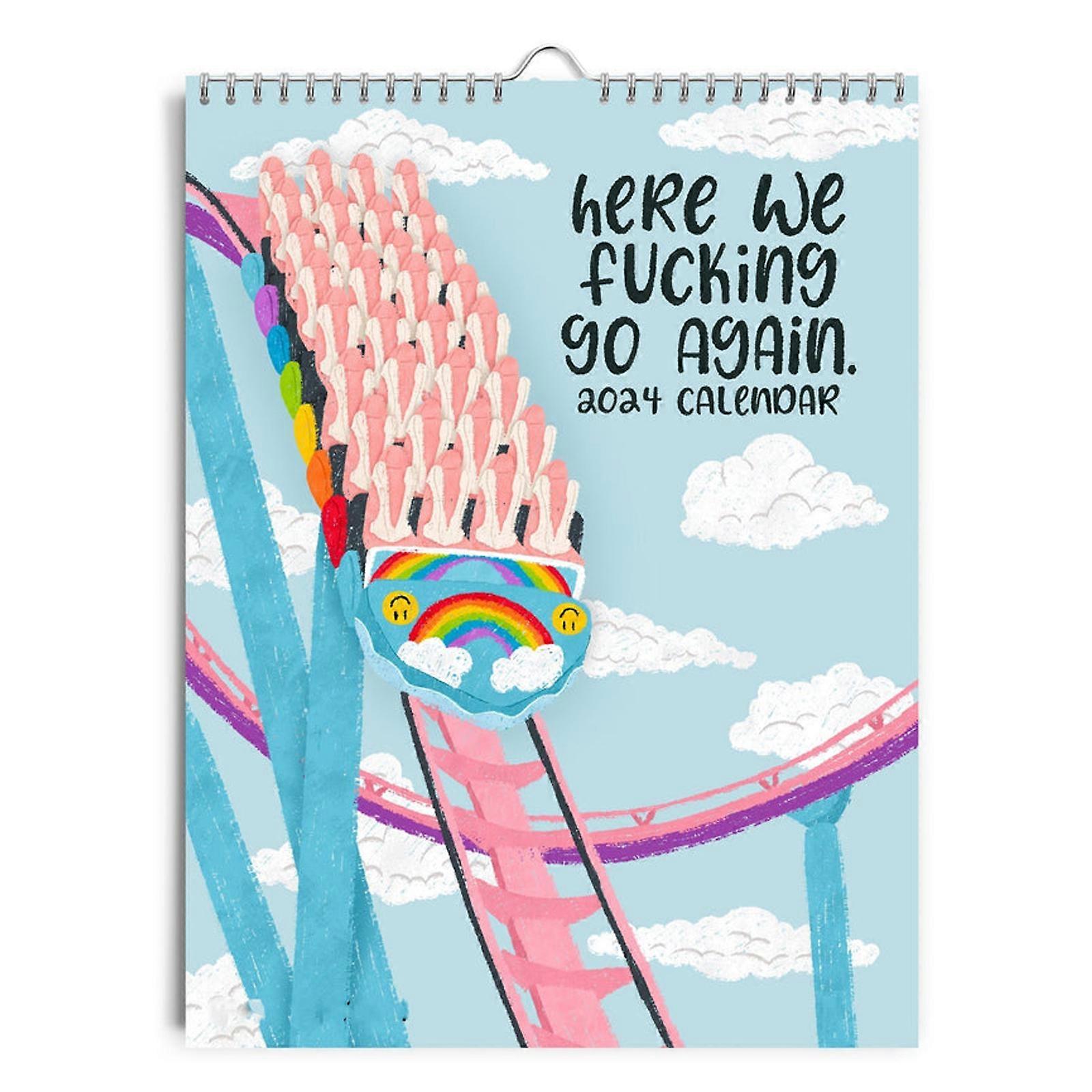 Here we f*cking go again 2024 Calendar,Home Planner Wall Calendar NEWEST