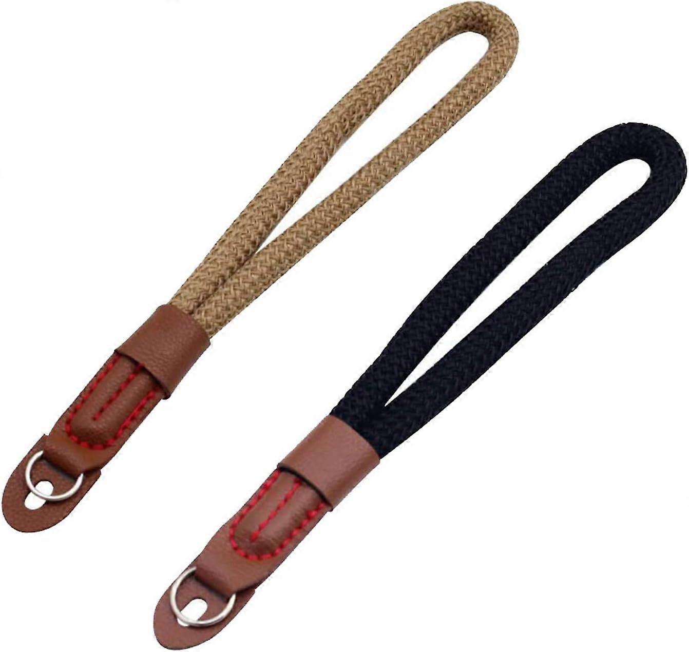 Adjustable Cotton Camera Wrist Strap - for Portable Digital Camera (Black Brown)