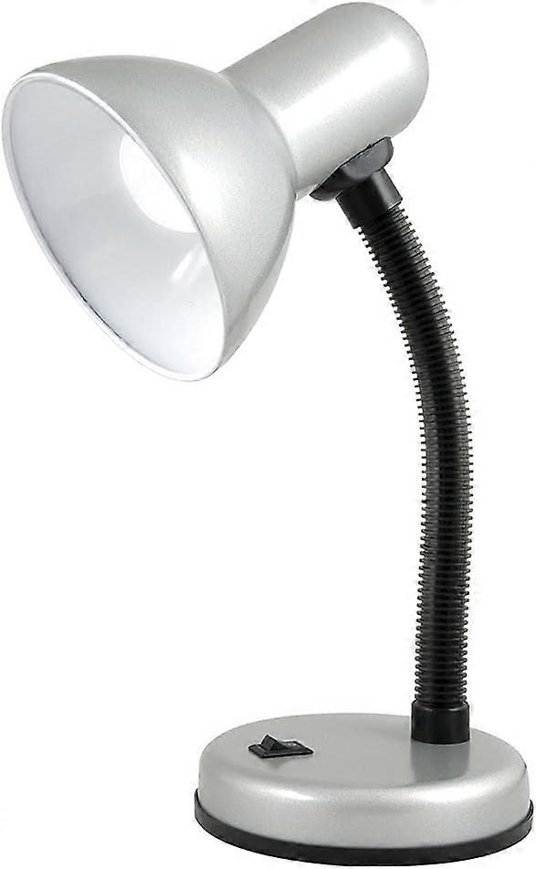 lexi Desk Lamp with Versatile Flexible Neck - Integral On/Off Switch - Approx. 34cm Height - L958SV - Strato Silver