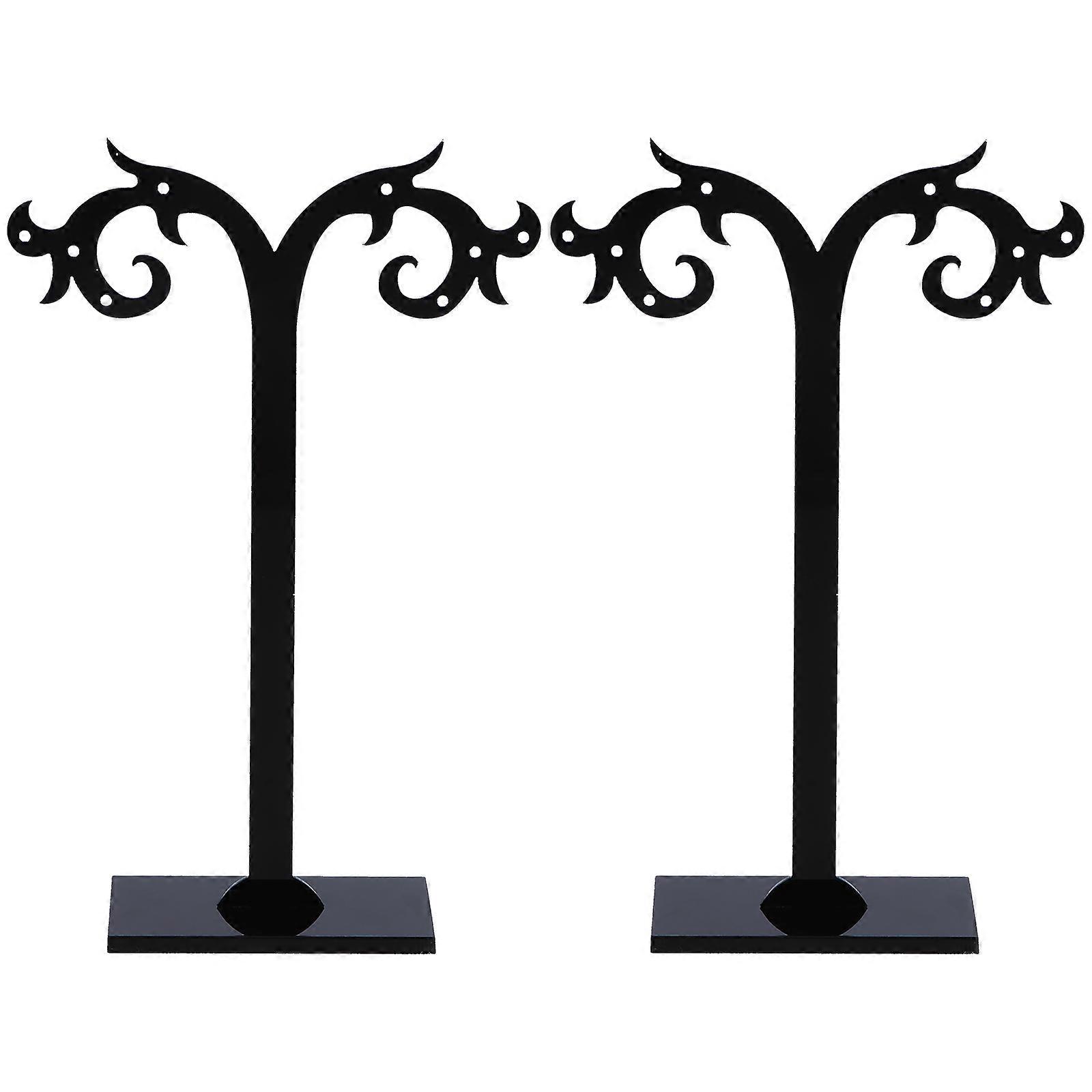 2 Sets Acrylic Desktop Earring Storage Racks Practical Ear Stud Display Shelves