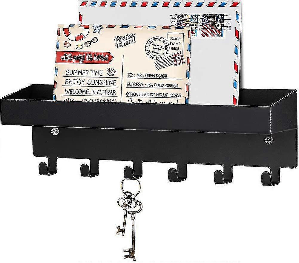 Key Rack, Key Holder Wall, Metal Key Rack With Shelf, Key Hook Hanger Organizer