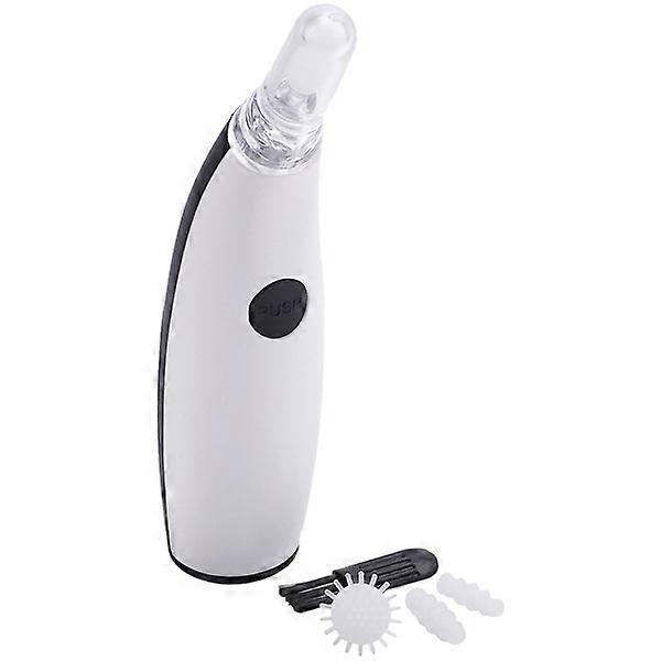 Ear Wax Cleaner Painless Powered Safety Cordles Electric Cleaning Tool with 4 Removable Silicone Nozzle Head for Babies Adults (Color : Black)