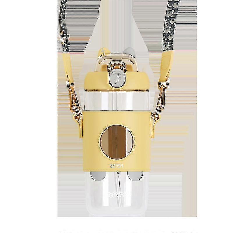 Tritan Kids Water Bottle With Removable Strap Cartoon Sippy Cups With Straw