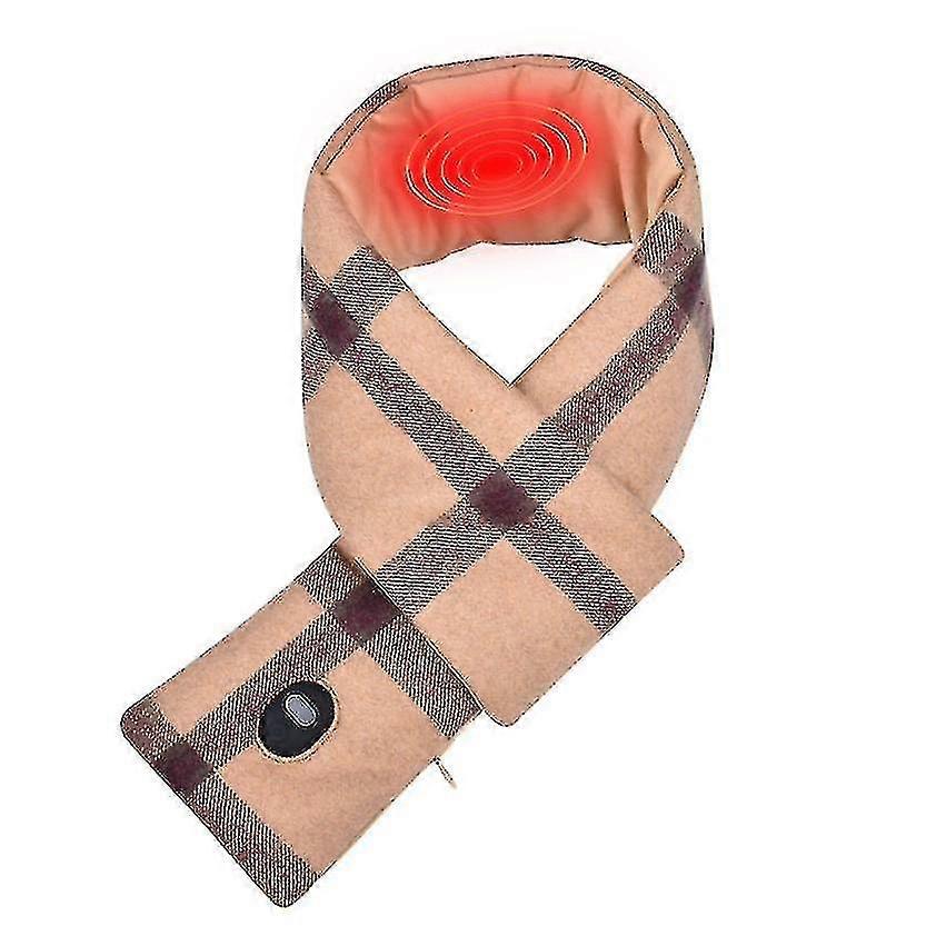 Cht-Usb 3-Speed Smart Temperature Adjustment Electric Heating Scarf Beige