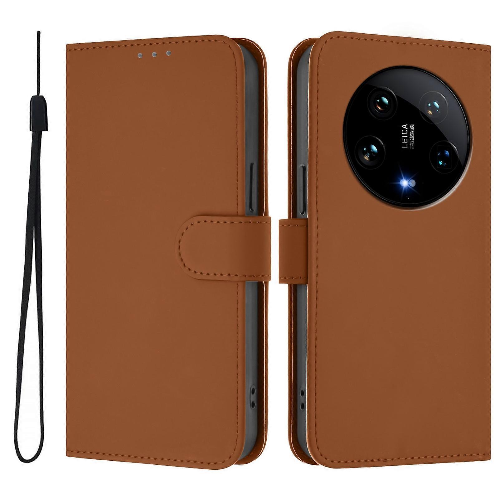 Solid Color PU Case For Xiaomi 14 Ultra 5G Global