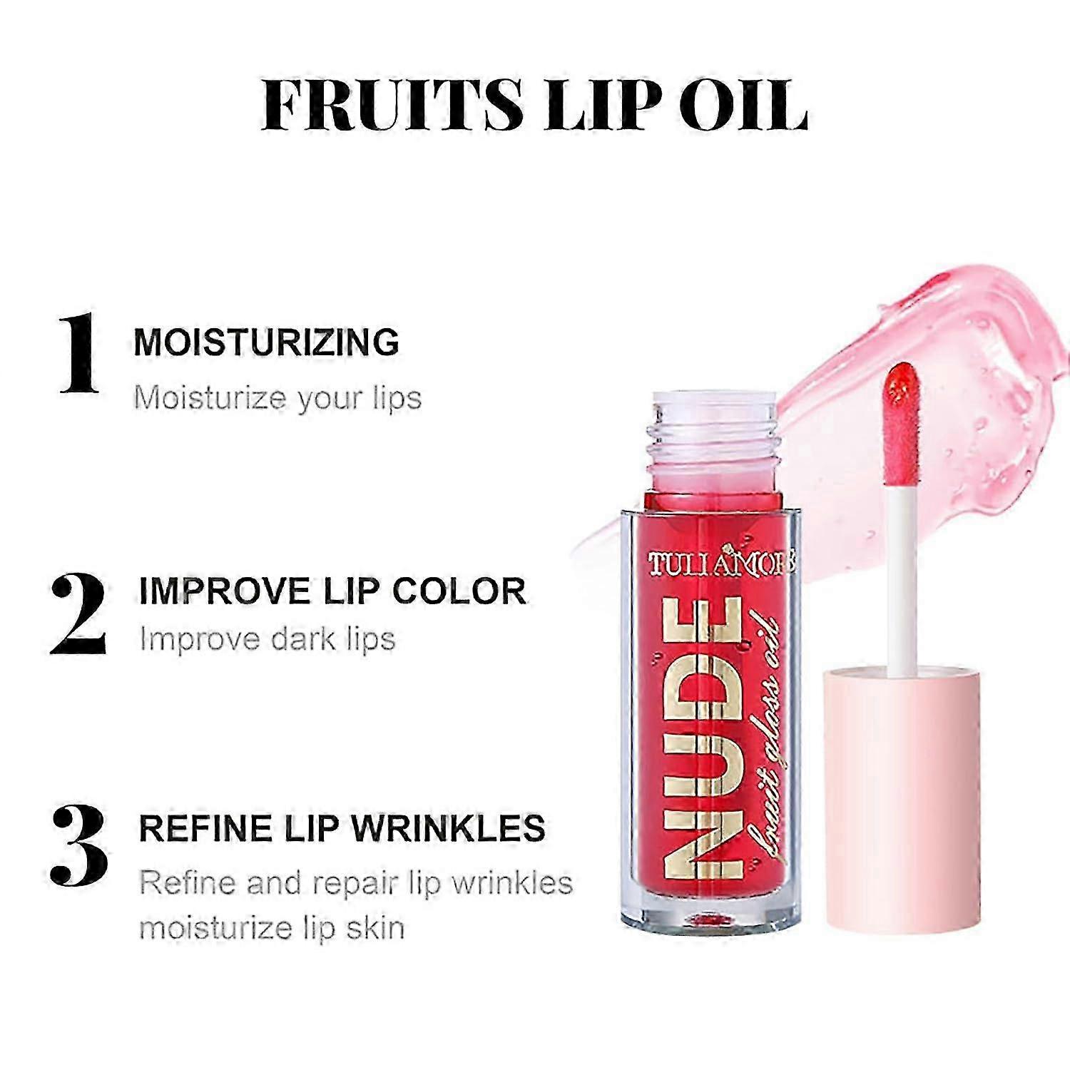 Lip Oil Set Mit 8 Farben – Feuchtigkeitsspendend, Nicht Klebrig, Bis 12 Stunden Pflege, Reduziert Fältchen