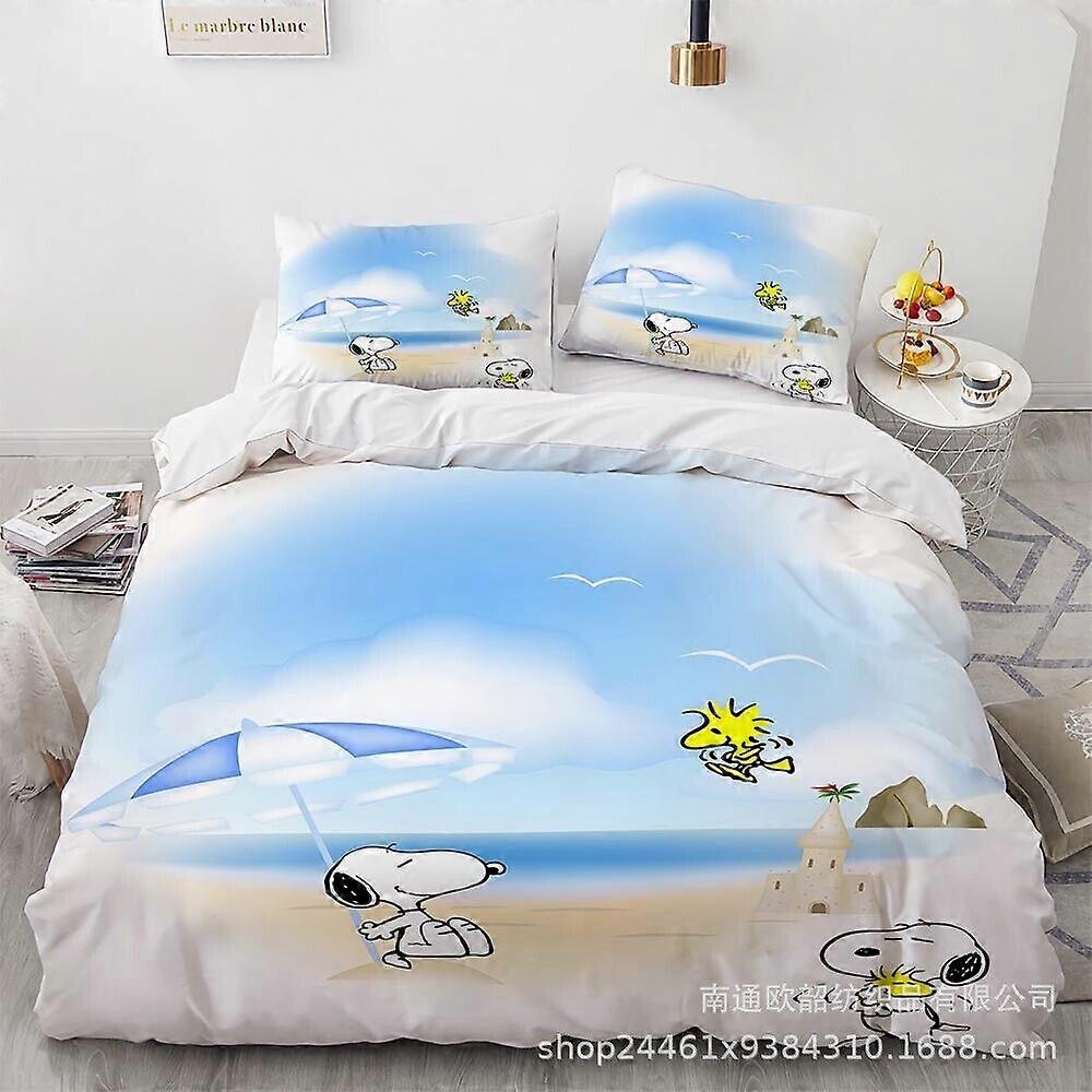 v244 ملاءات سرير سنوبي لحاف غطاء لحاف طقم وسادة متضمن طقم مفروشات من 3 قطع (1 غطاء لحاف + 2 وسادة) y244