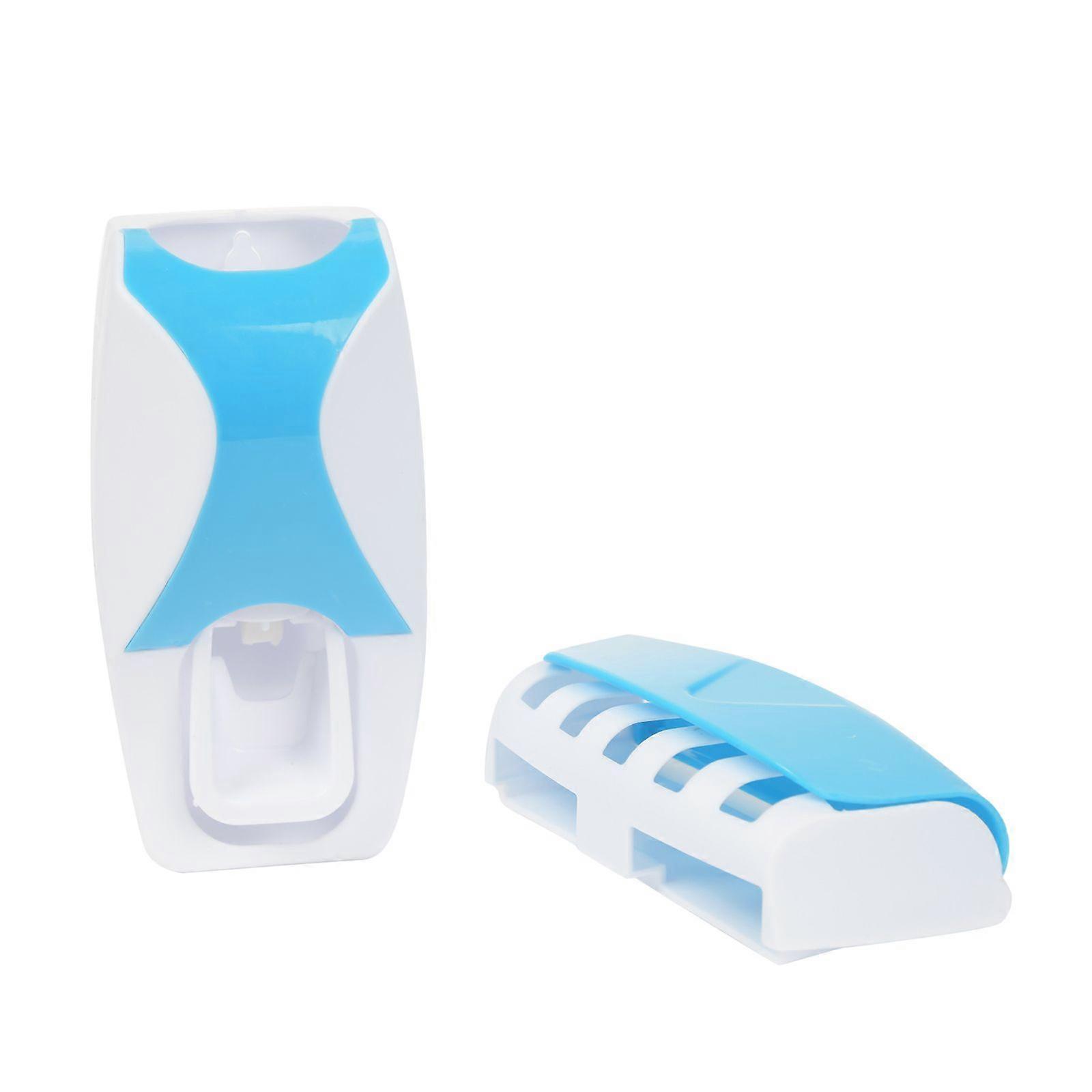 Auto Automatic Toothpaste Dispenser 5 Toothbrush Holder Set Wall Mount Stand