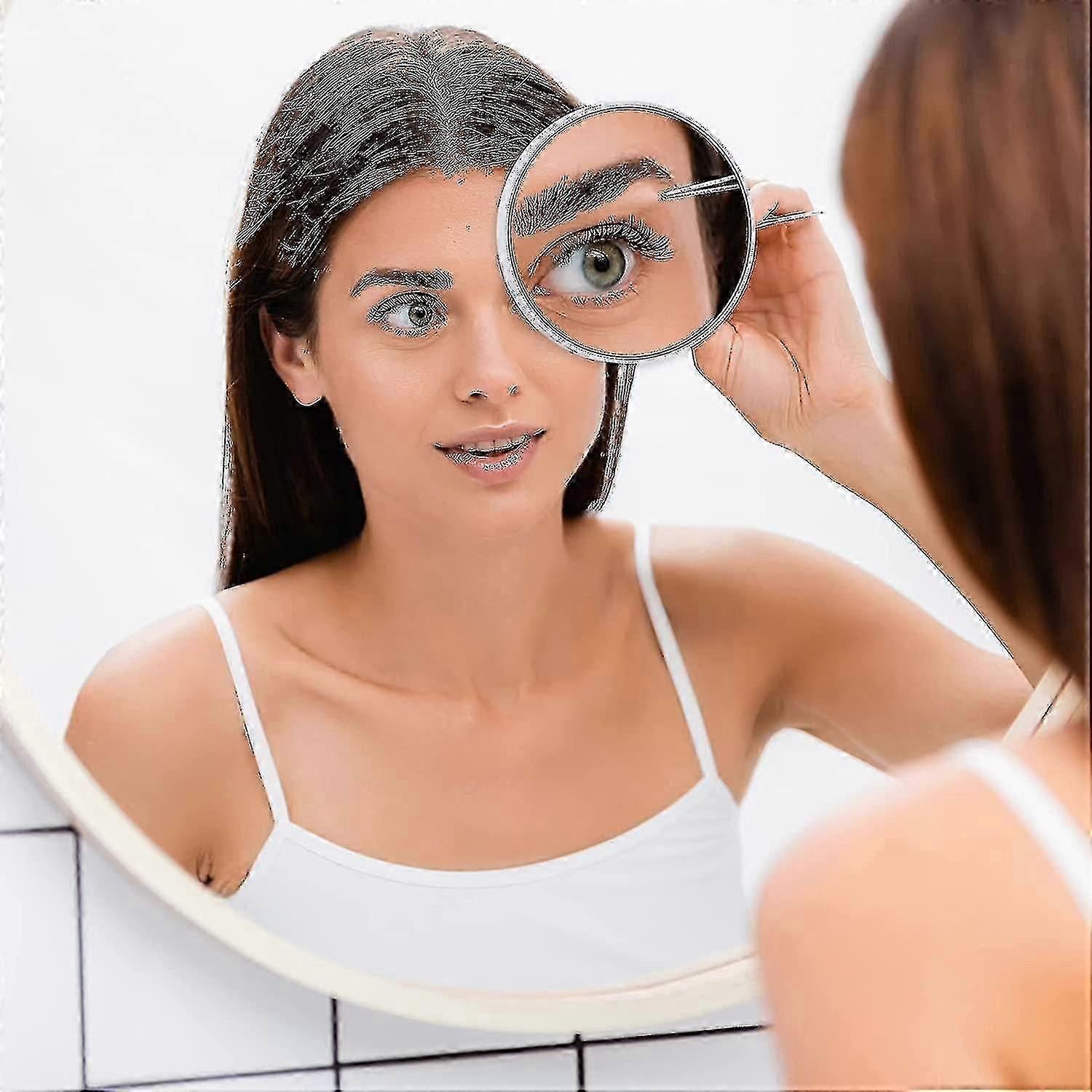 10倍と20倍の拡大メイクアップミラーとピンセットキット、3.5インチミラーTY