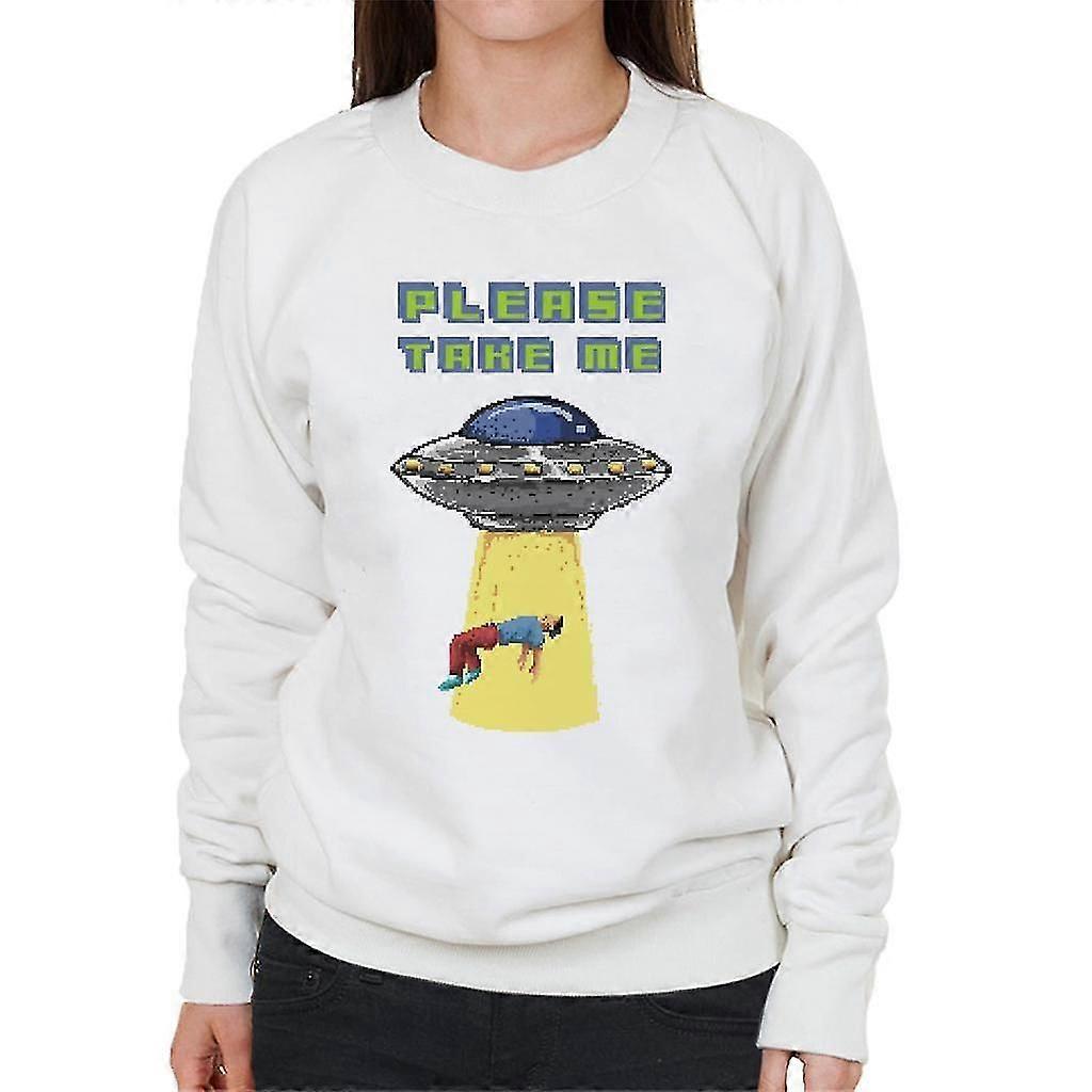 Retro Pixel Please Take Me Alien Abduction női pulóver
