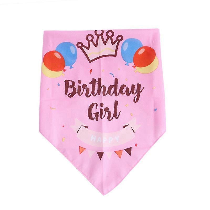 Chien rose anniversaire Bandana, Triangle de coton Chien écharpe pour chien pour animaux de compagnie Fournitures de fête d'anniversaire