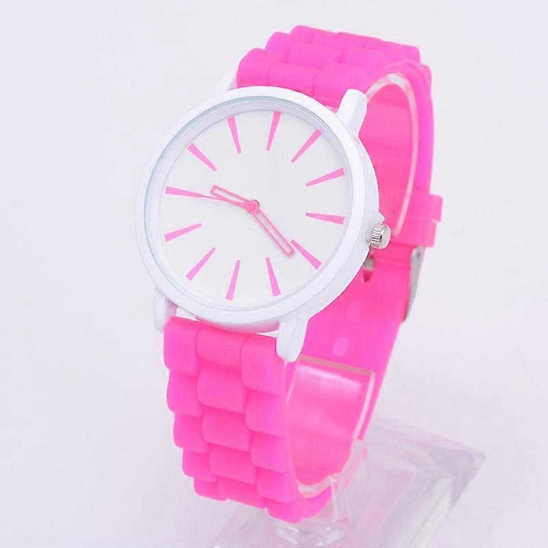 Simple Style Round Dial Jelly Silicone Strap Quartz Watch