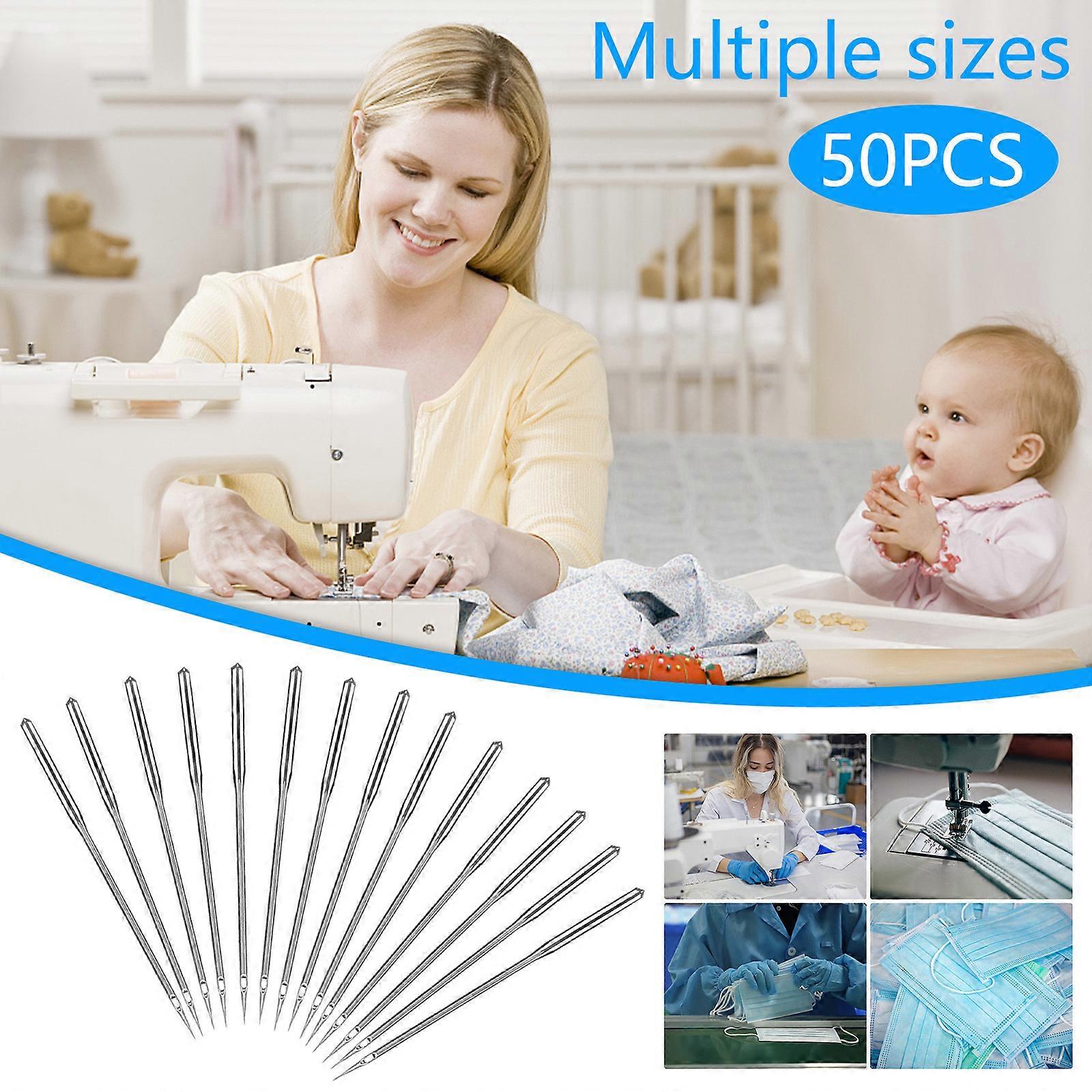 50pcs Set Household Sewing Machine Needle Sewing Machine Needle Lockstitch Machine Needle Flat Turning Needle