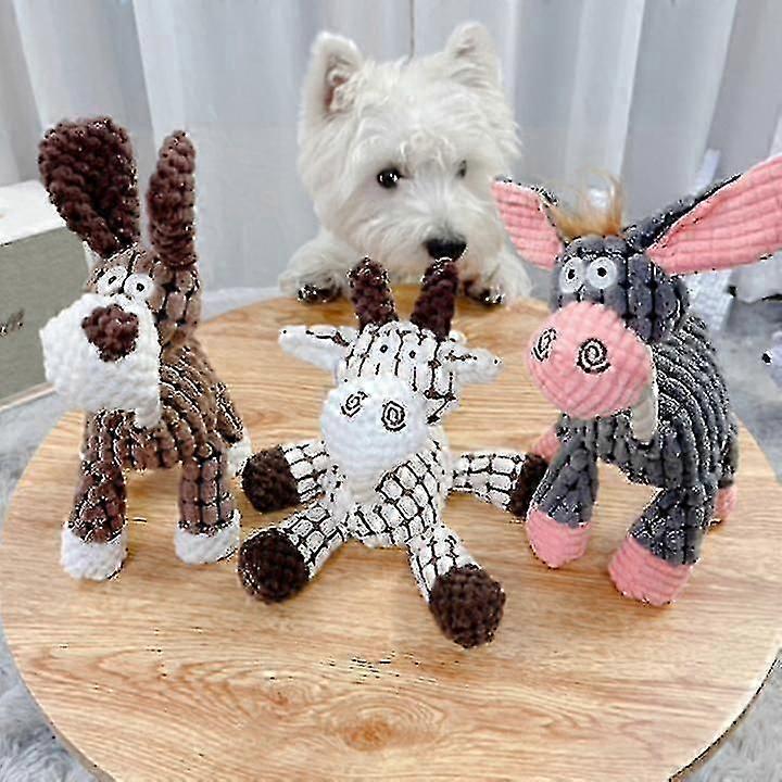 3 Pack Indestructible Sturdy Donkey Whistle Dog Toy For Aggressive Chewers Plush Dog Toy Plush Toy 2024 New