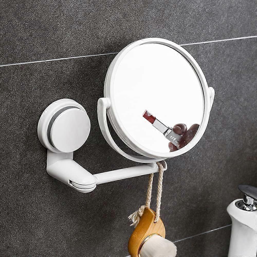 Bathroom Suction Cup Wall Mirror Makeup Mirror 360 Hanging Wall Mirror Double Sided Magnifying Mirror Desk Mirror Tabletop Mirror