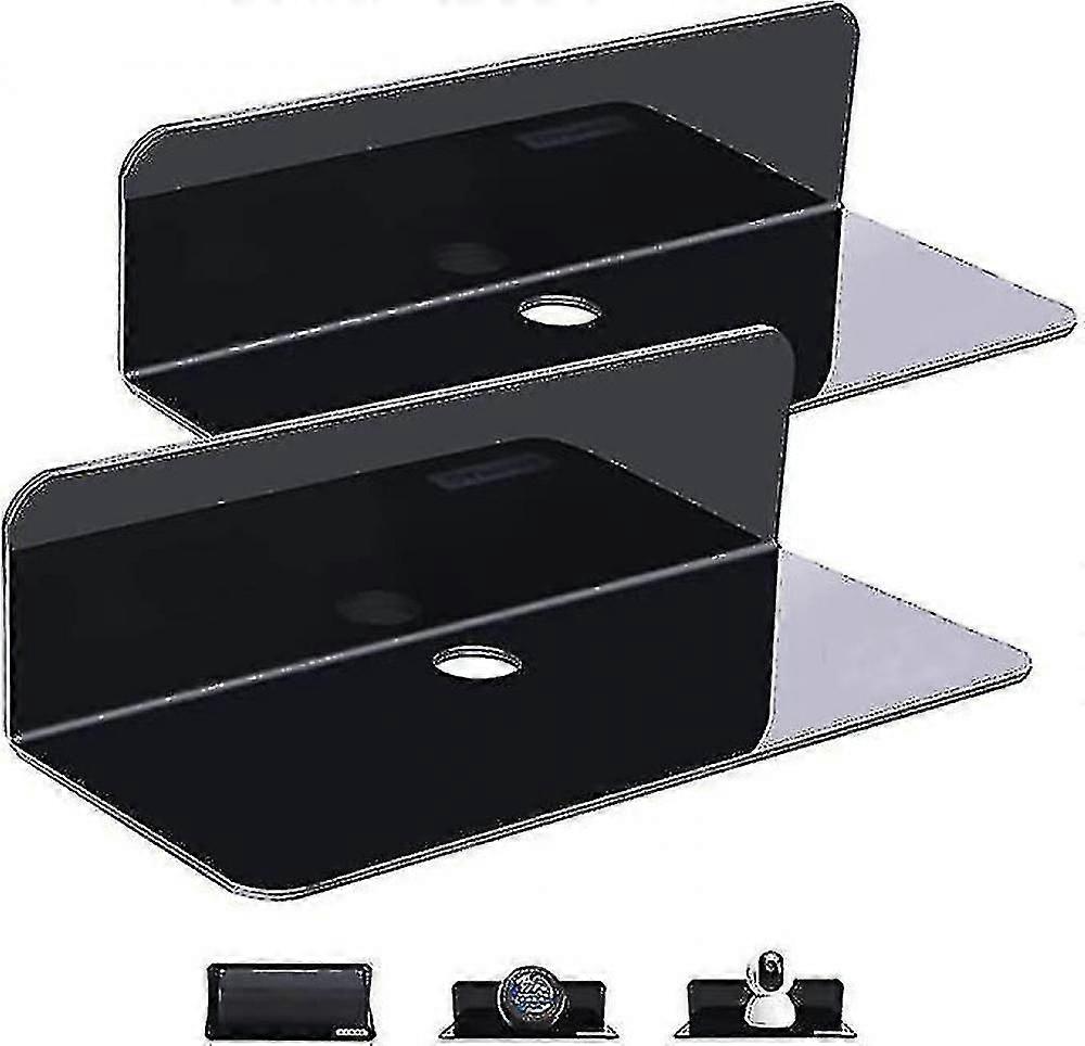 black:2pcs Floating Shelves Wall Mounted, Easily Expand Wall Space (GET IT)_Gift Of G
