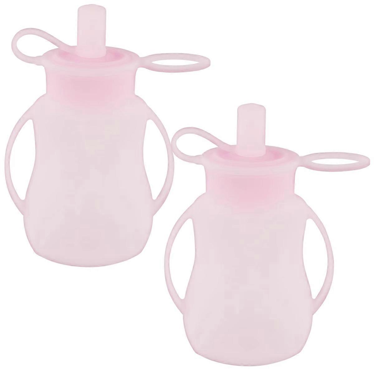 2Pcs Silicone Children Food Supplement Pouches - Leak-Proof, Squeeze & Suckable Milk/Juice Storage