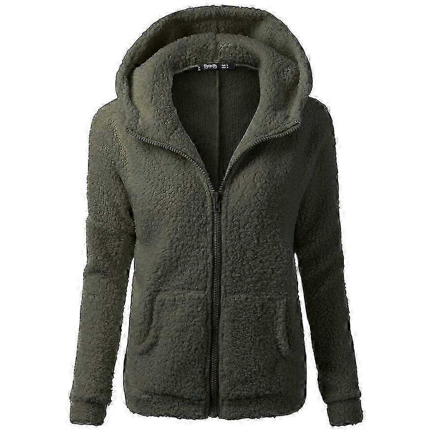 Femmes Extensible Doux À Manches Longues À Capuche Polaire Veste Fermeture Éclair Pull Pardessus