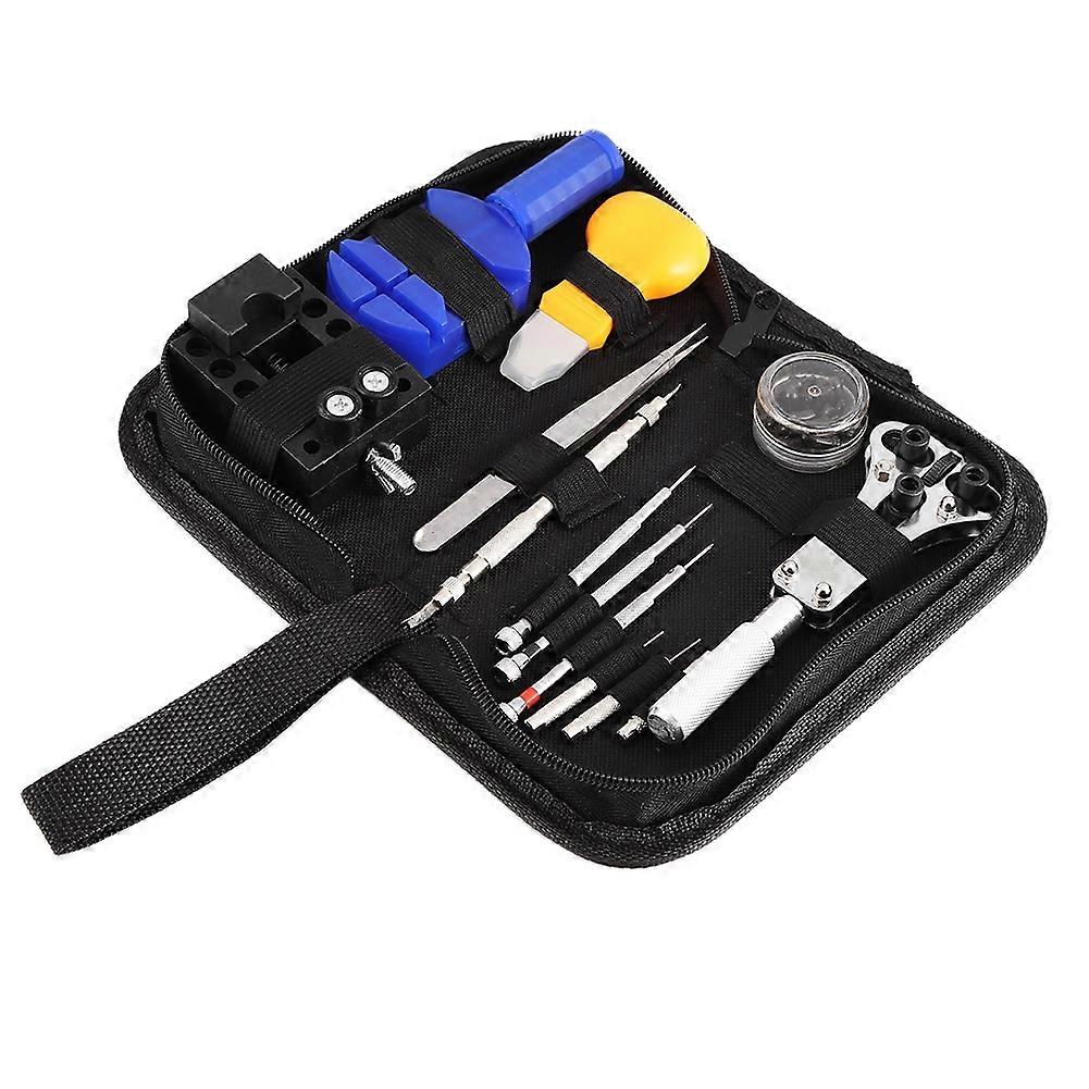13 Piece Watch Repair Tool Kit with Case Opener, Spring Bar Remover, and Screwdriver Set for All Watch Models