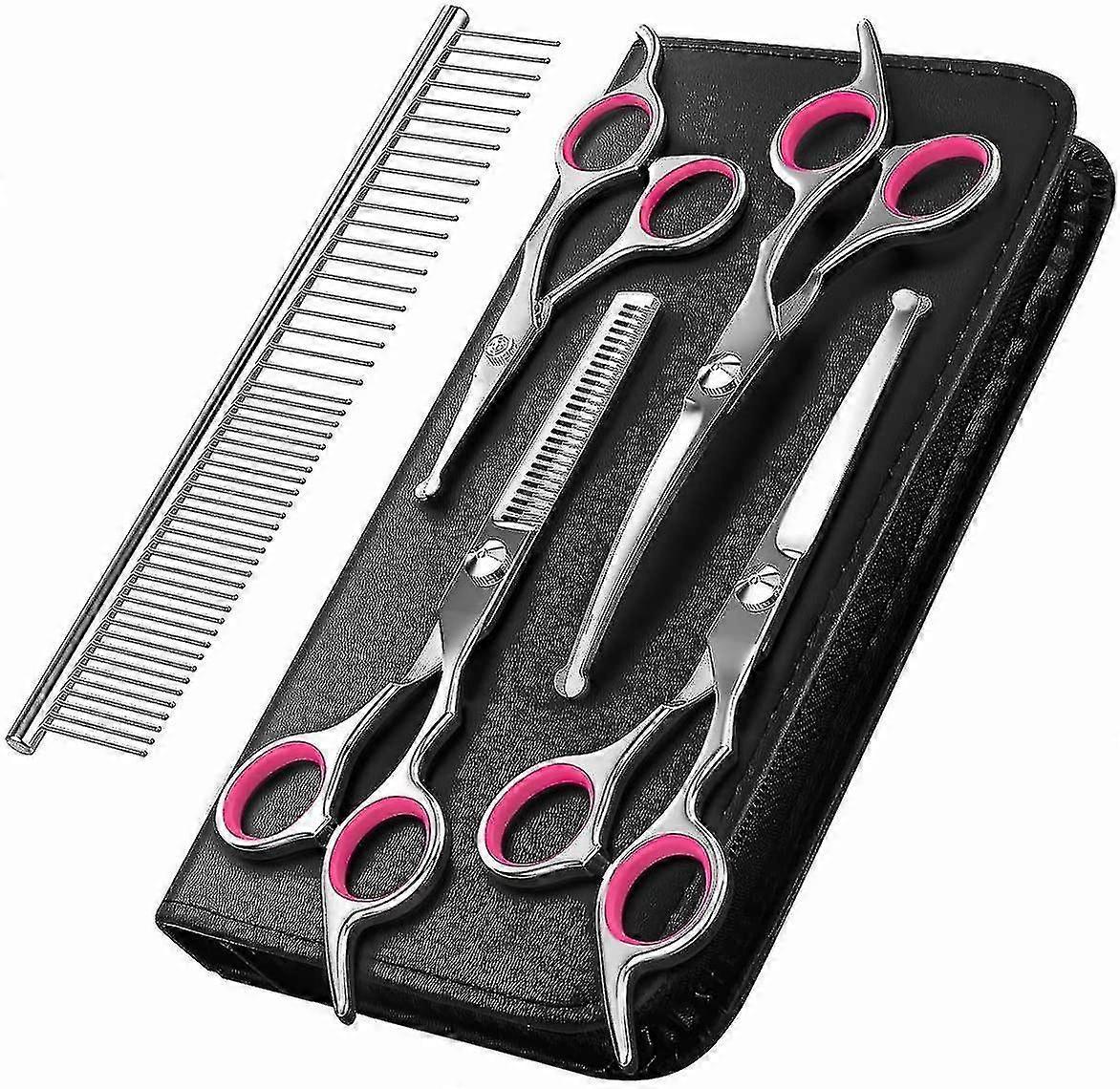 Dog Grooming Scissors Kit Professional Safety Thinning Shears Comb