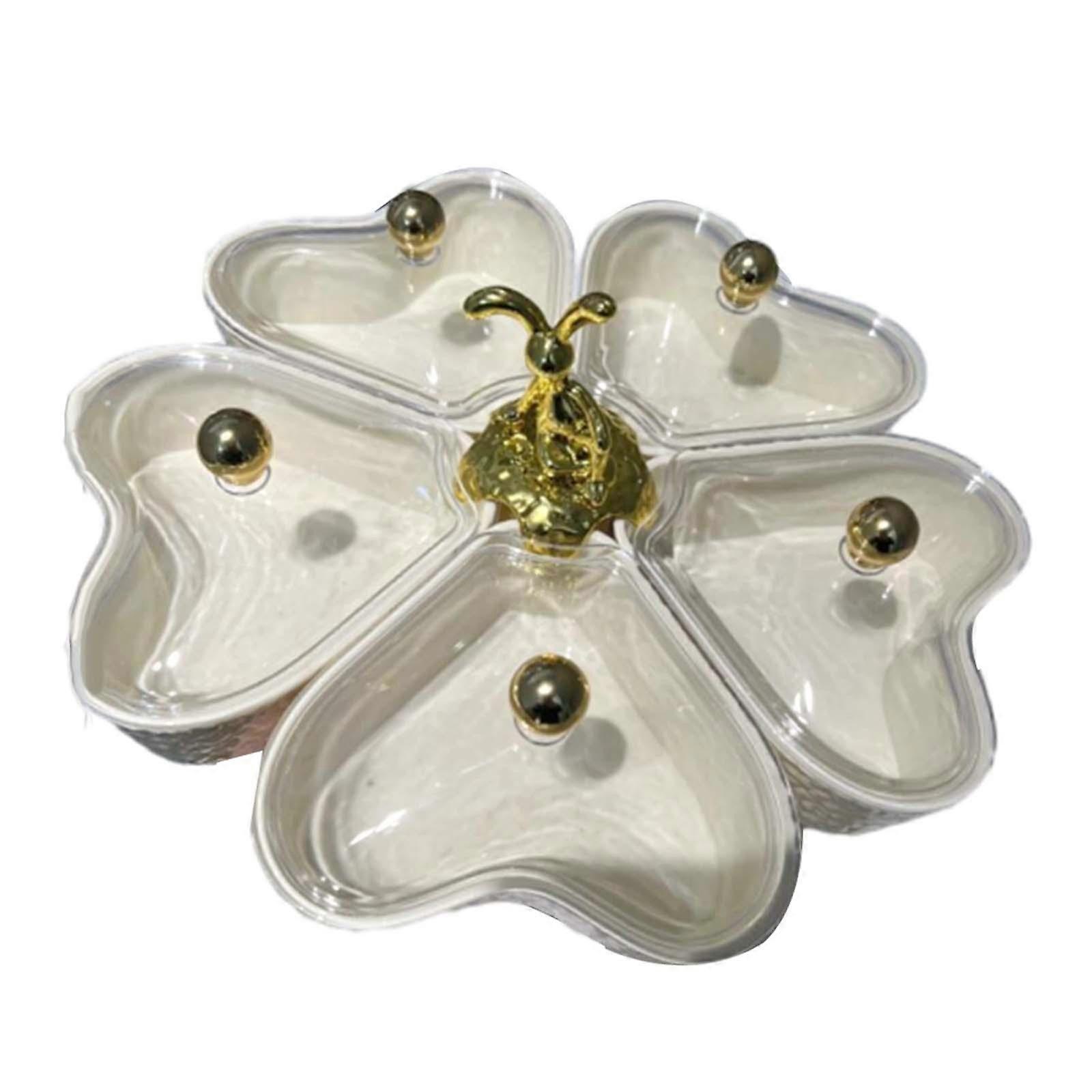 Serving Tray 5 Compartment Multifunctional Portable Candy and Nut Dishes Fruit