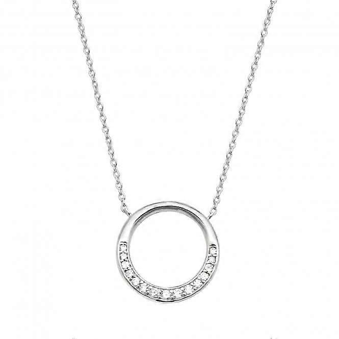 Silver & Co Partial Set Halo Circle Cubic Zirconia Pendant SPG0065