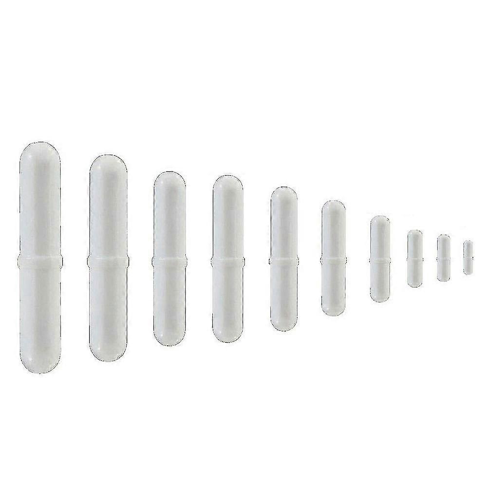 10pcs Ptfe Magnetic Stirrer Mixer Stir Bar Spinbar Stirring For Lab Use White Color