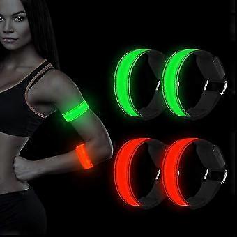 Led Wristband, 4 Piece Reflective Led Light Armbands Light Band Kids Night Safety Light For Running Jogging Dog Walking Running Outdoor Sports