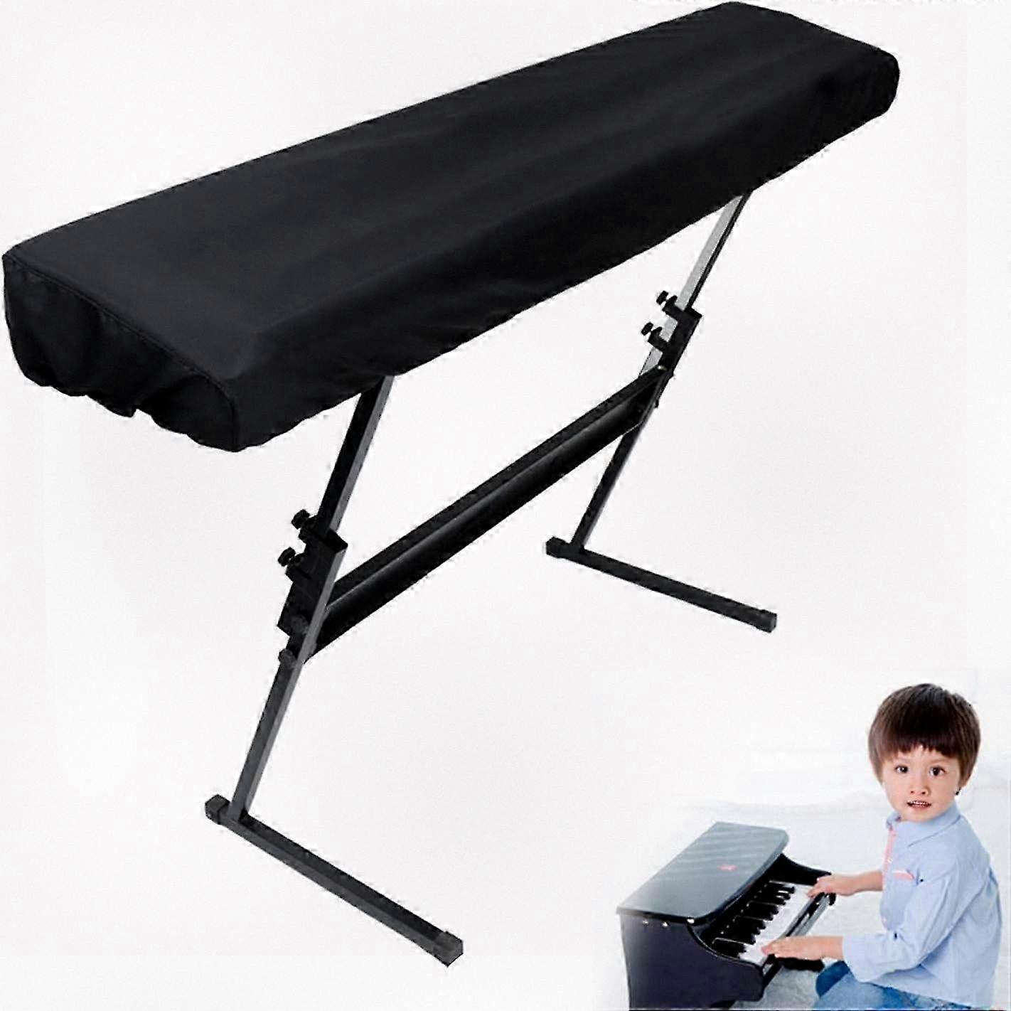 Piano Keyboard Dustproof Protective Cover with Drawstring, Black Digital Piano Cover for 88-Key Keyboards