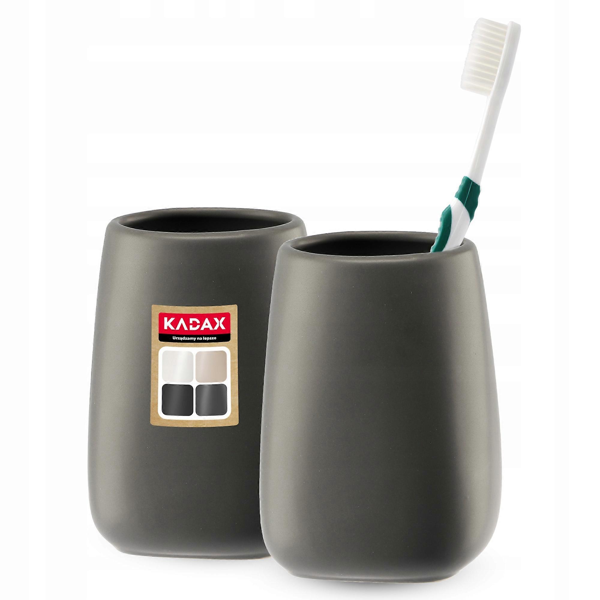 KADAX 2x Toothbrush Container Mug Grey