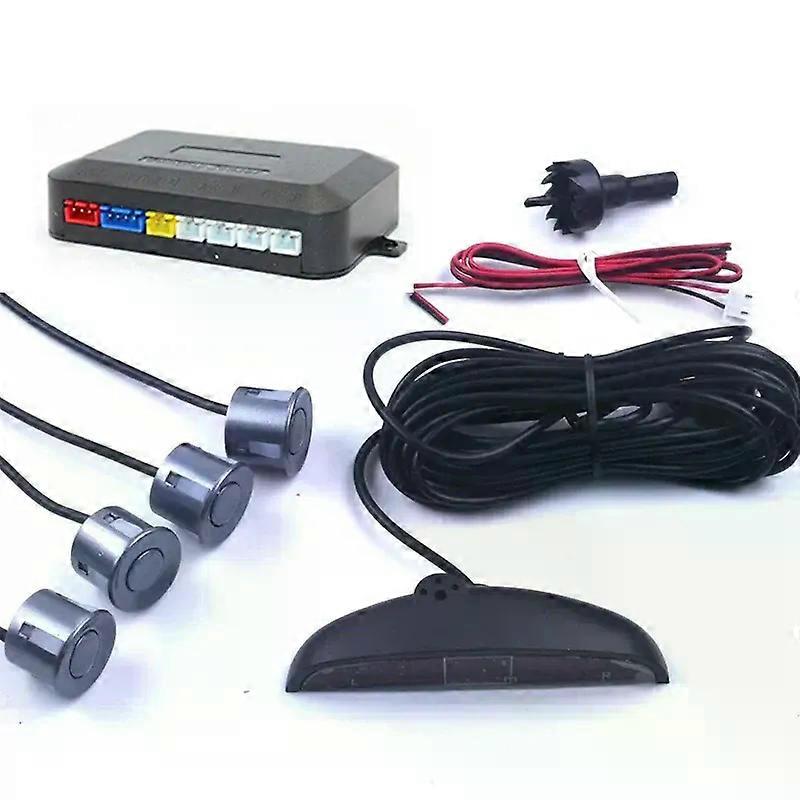 Car LED Parking Sensor Kit 4 Sensors 22mm Reverse Radar Sound Alert Indicator System 8 Colors
