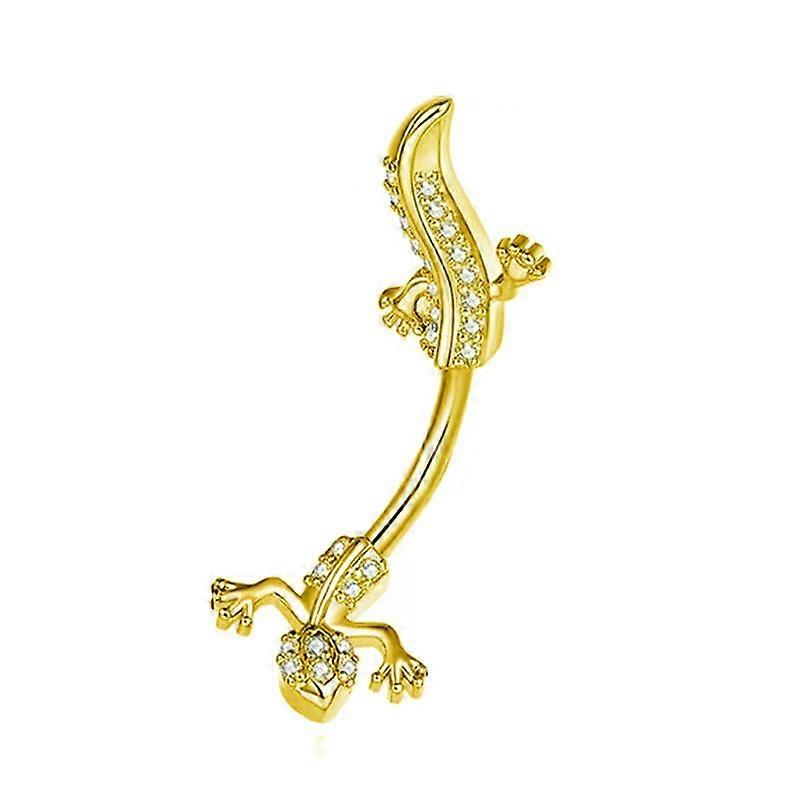 European And American Puncture Umbilical Nails Amazon Personalized Lizard Inlaid Diamond Navel Rings Umbilicus Simple Jewelry