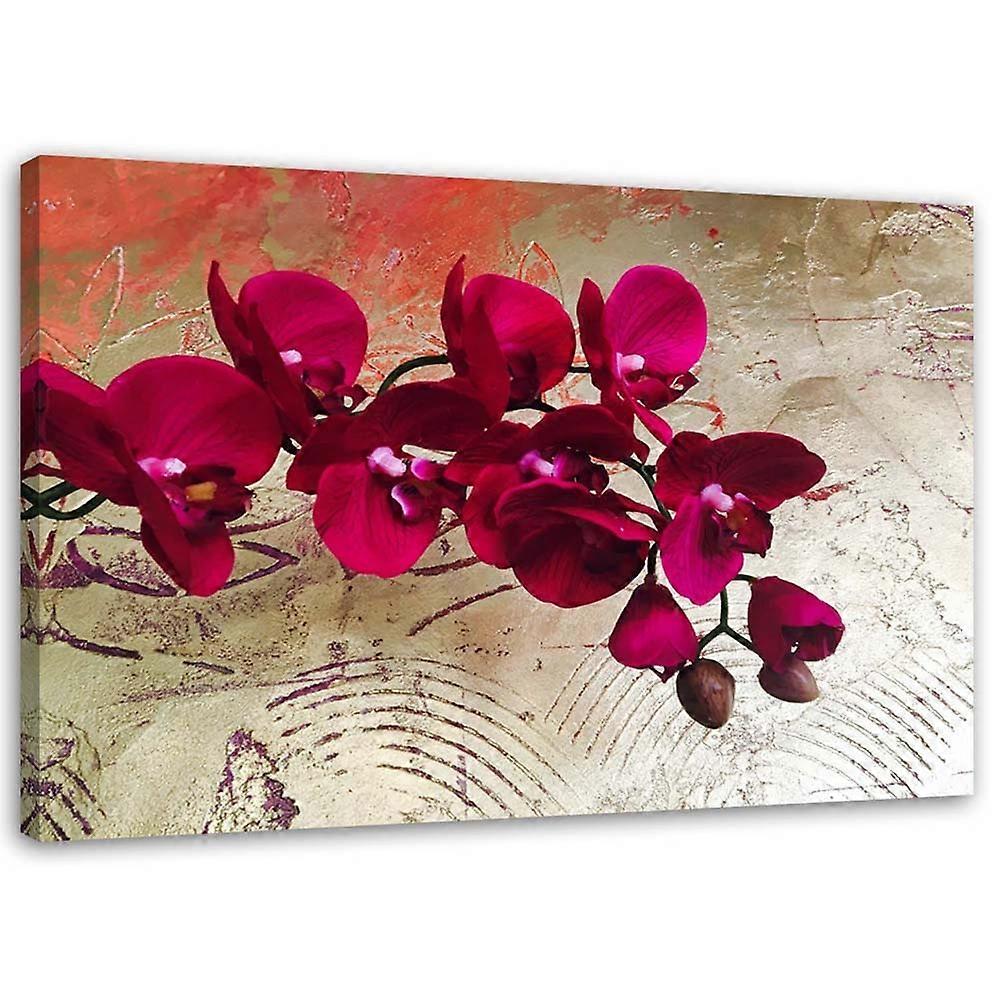 Impression sur toile, Orchidées rouges - 120x80