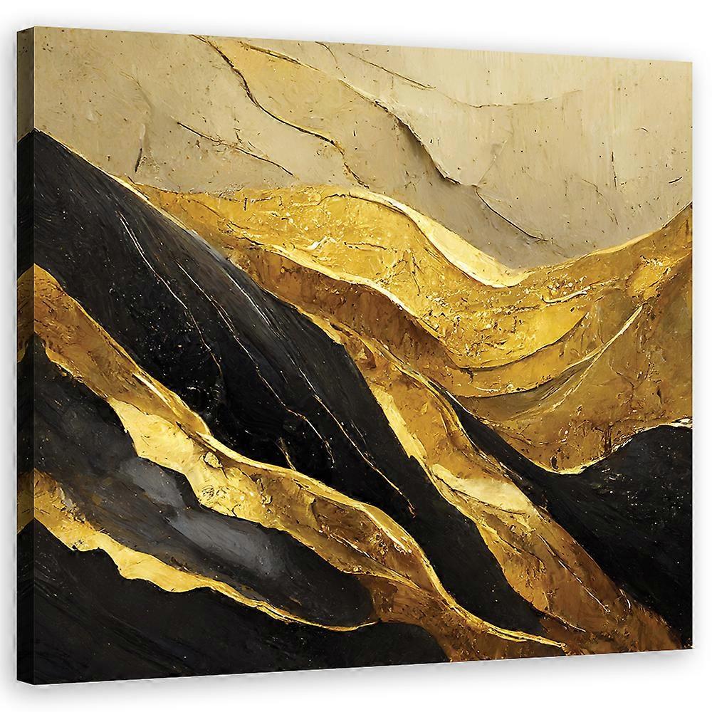 Impression sur toile, Or Glamour Abstrait - 60x60